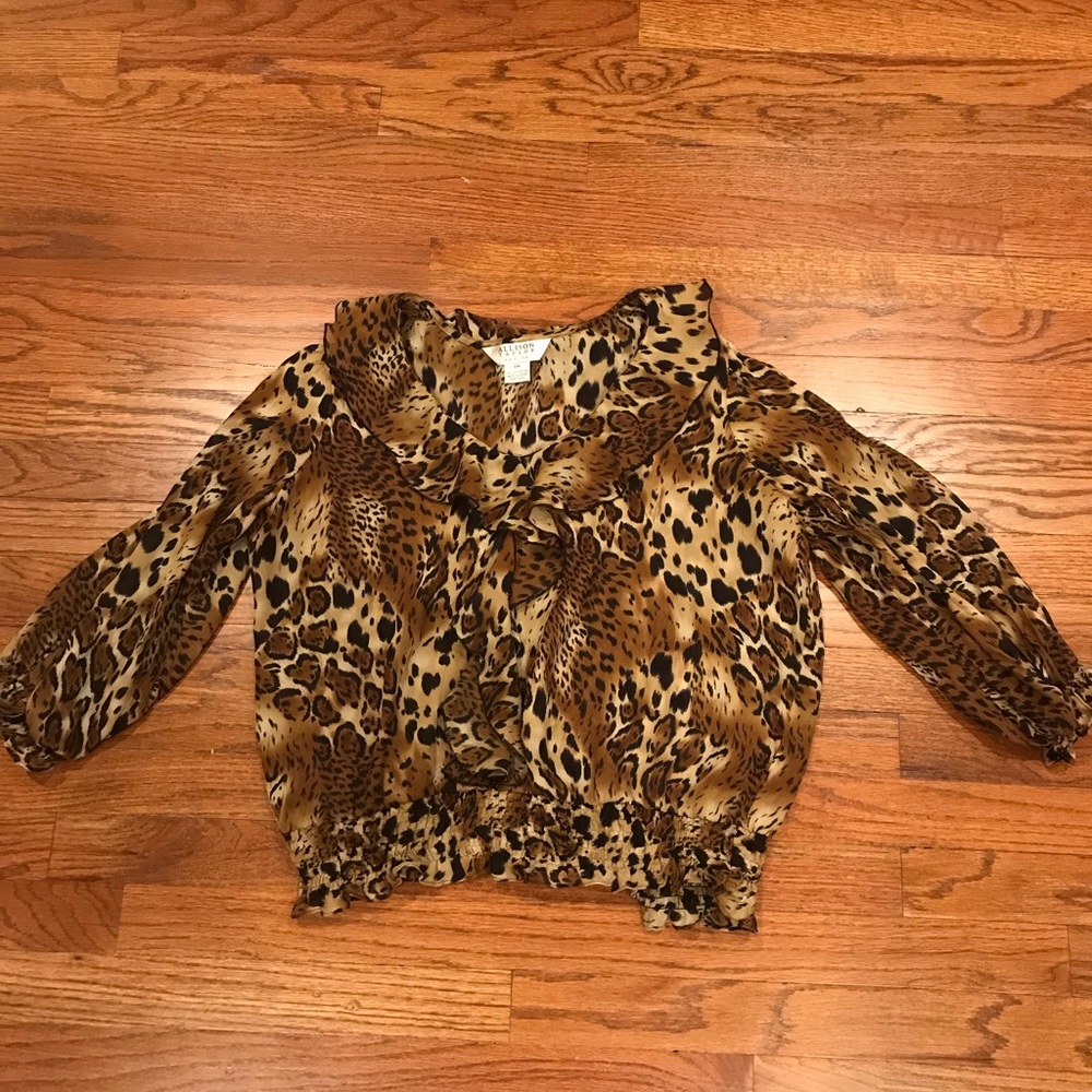 Allison Taylor Animal Print Ruffle Blouse - Picture 5 of 5
